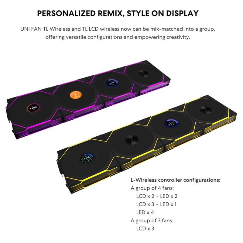 Lian Li UNI FAN TL-LCD Wireless Reverse 140 - TL-LCD - Black, 140mm — Buy in Cyprus with Fast Delivery