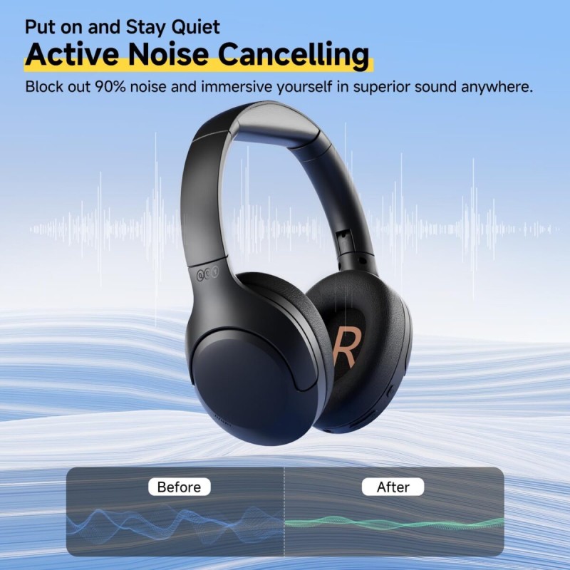 QCY H3 Lite Headset - H3 Lite - ANC, BT5.3, 40mm Drivers, 60h Battery, Black — Buy in Cyprus with Fast Delivery