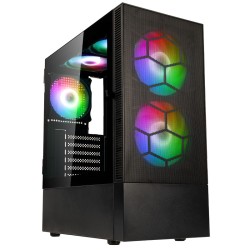 Kolink Observatory MX Mesh ARGB Midi Tower Case - Black - 5 ARGB Fans Included (2x140mm, 3x120mm)