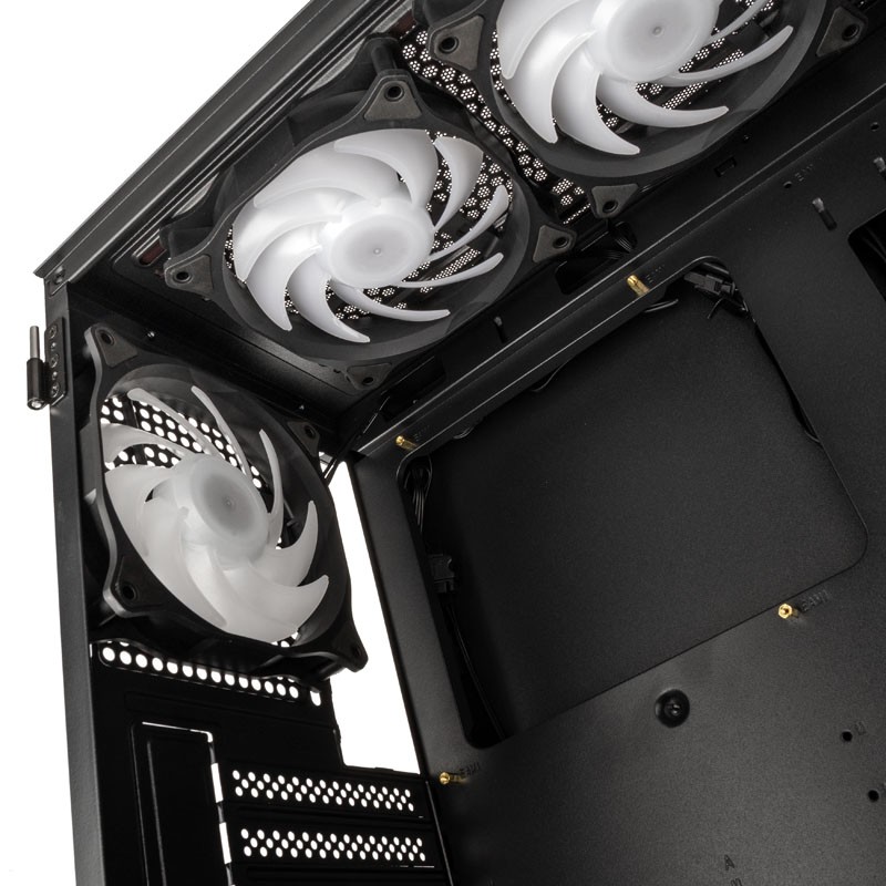 Kolink Observatory MX Mesh ARGB Midi Tower Case - Black - 5 ARGB Fans Included (2x140mm, 3x120mm)