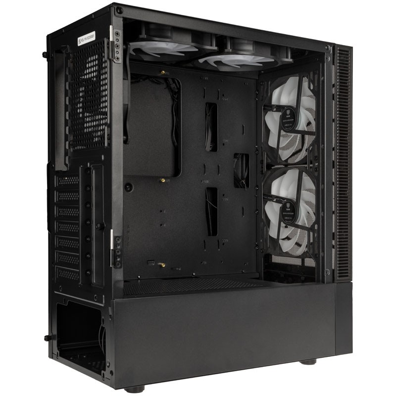 Kolink Observatory MX Mesh ARGB Midi Tower Case - Black - 5 ARGB Fans Included (2x140mm, 3x120mm)
