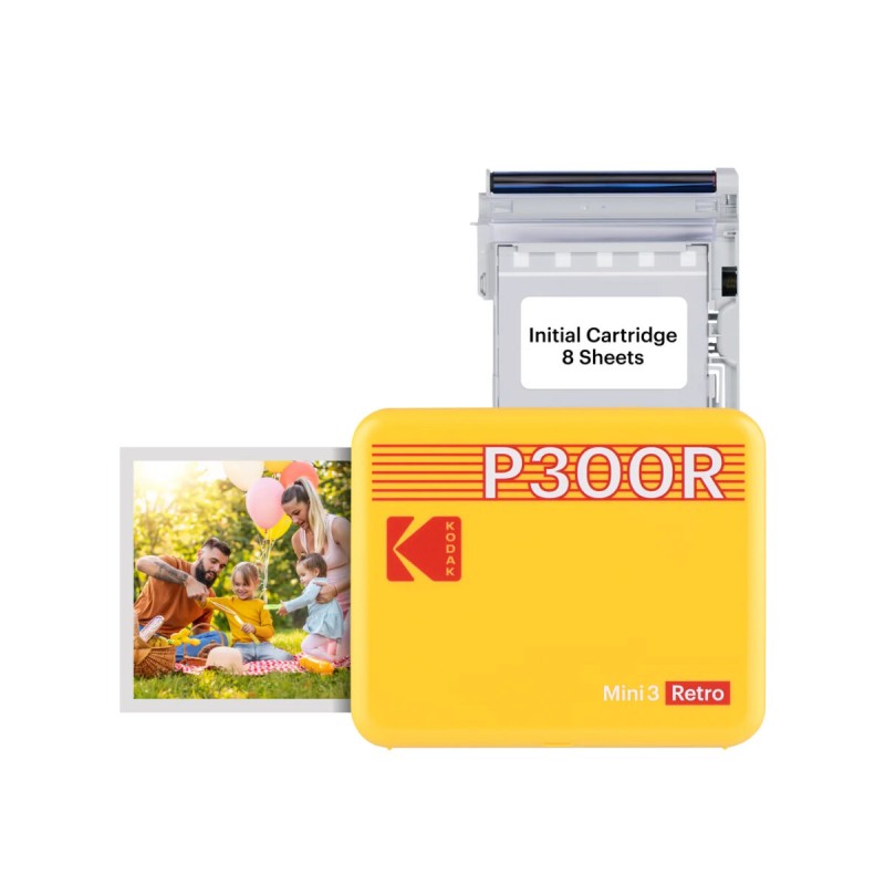 Kodak Mini 3 Retro 4PASS Smartphone Photo Printer - Mini 3 Retro - Yellow, Portable — Buy in Cyprus with Fast Delivery