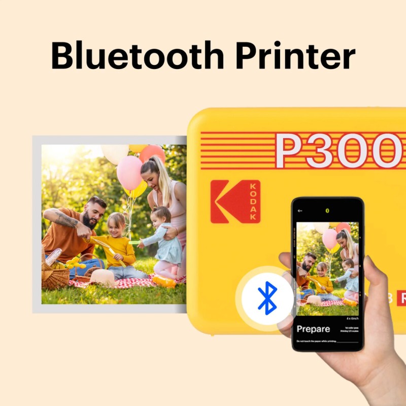 Kodak Mini 3 Retro 4PASS Smartphone Photo Printer - Mini 3 Retro - Yellow, Portable — Buy in Cyprus with Fast Delivery