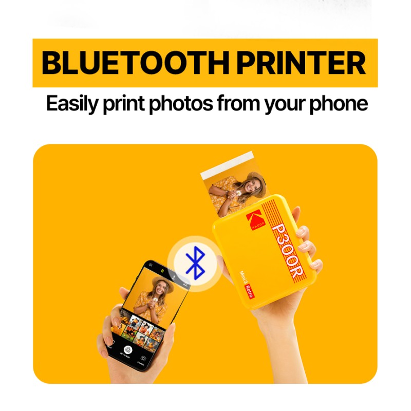 Kodak Mini 3 Retro 4PASS Smartphone Photo Printer - Mini 3 Retro - Yellow, Portable — Buy in Cyprus with Fast Delivery
