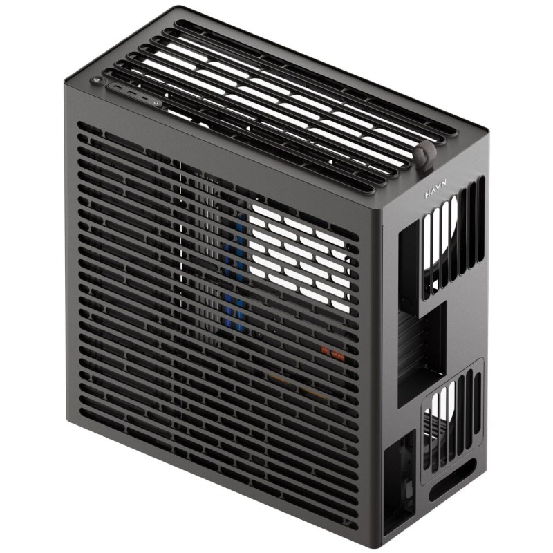 HAVN HS 420 Black Premium Midi Tower Case - HS 420 - Horizontal GPU orientation, 2-chamber design
