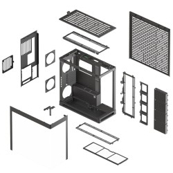HAVN HS 420 Black Premium Midi Tower Case - HS 420 - Horizontal GPU orientation, 2-chamber design