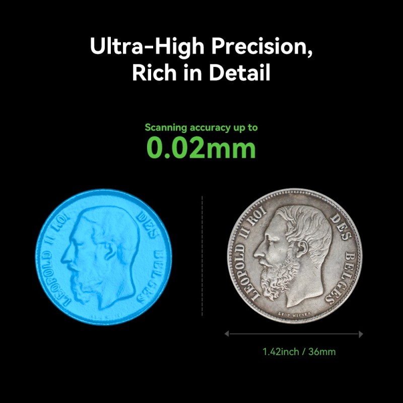 CR-Scan Otter 3D Scanner - CR-Scan Otter - Portable handheld, 10–2000 mm objects, 0.02 mm accuracy
