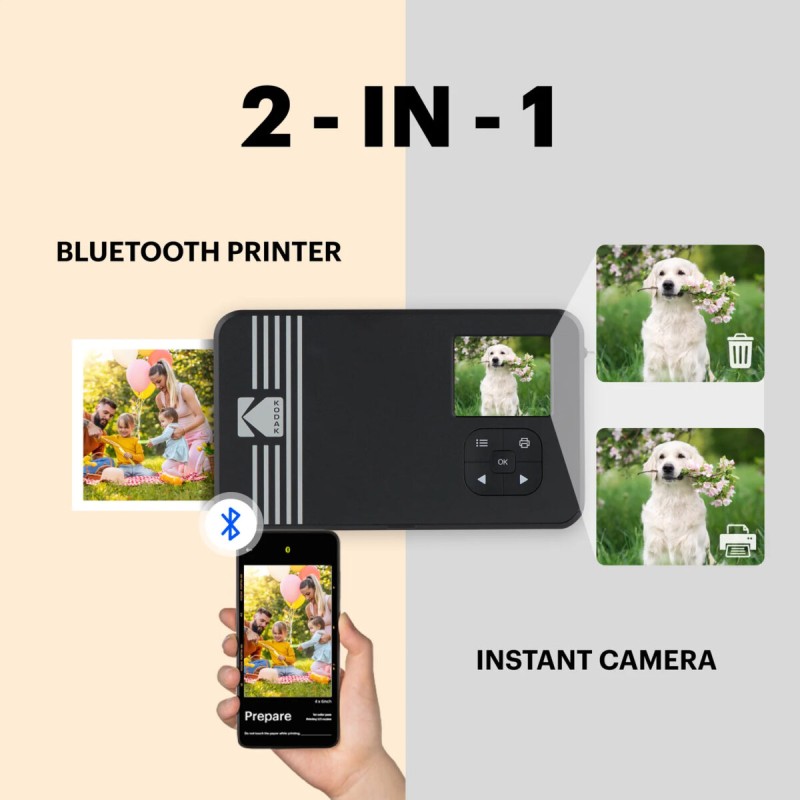 Kodak Mini Shot 2 Retro - Instant Camera & Photo Printer - Bluetooth, 8 Sheets — Buy in Cyprus with Fast Delivery