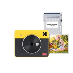 Kodak Mini Shot 3 Retro - Mini Shot 3 Retro - Instant Camera & Photo Printer (7.6 x 7.6 cm) BT + 8 Sheets