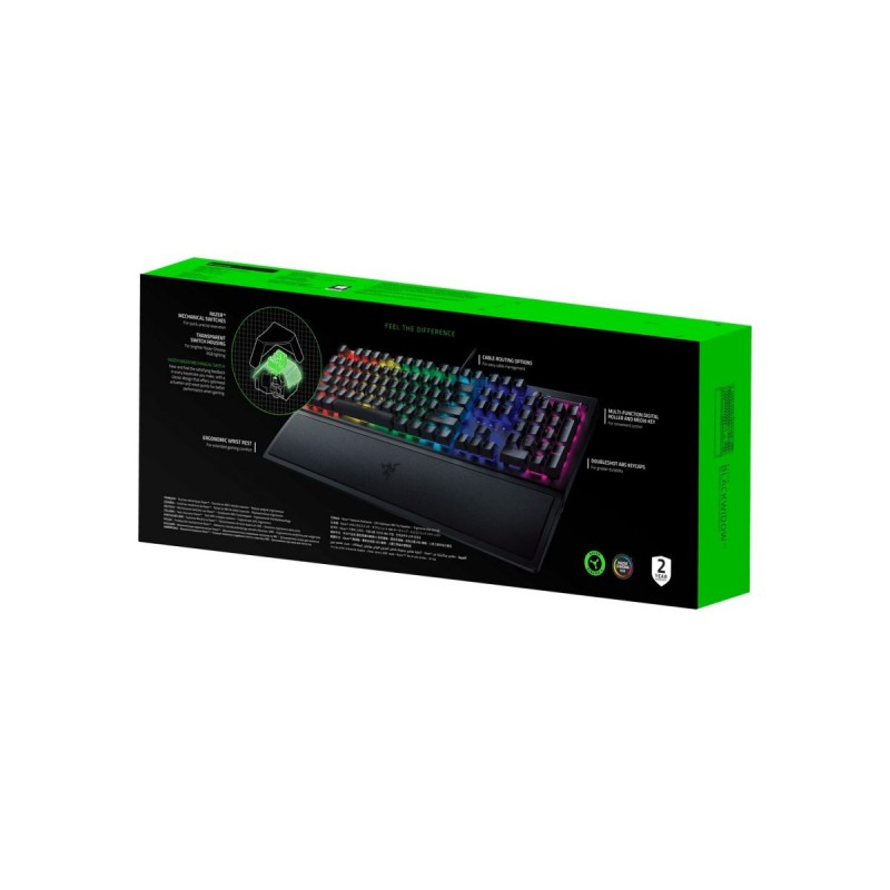 Razer BLACKWIDOW V3 Mechanical Keyboard - V3 - Green Switch, GR Layout, Wrist Rest — Buy in Cyprus with Fast Delivery