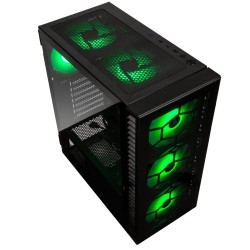 Kolink Observatory HF Glass ARGB Midi Tower Case - Black with 6 ARGB Fans (3x140mm & 3x120mm)