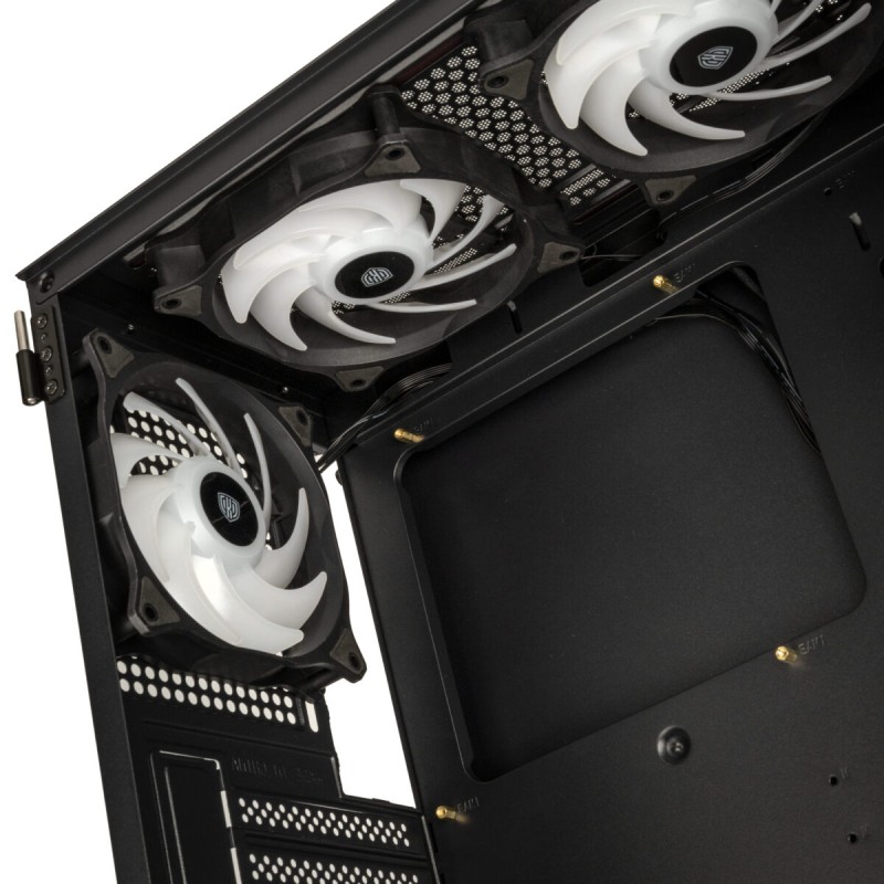 Kolink Observatory HF Glass ARGB Midi Tower Case - Black with 6 ARGB Fans (3x140mm & 3x120mm)