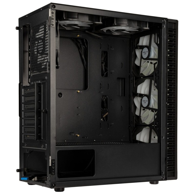 Kolink Observatory HF Glass ARGB Midi Tower Case - Black with 6 ARGB Fans (3x140mm & 3x120mm)