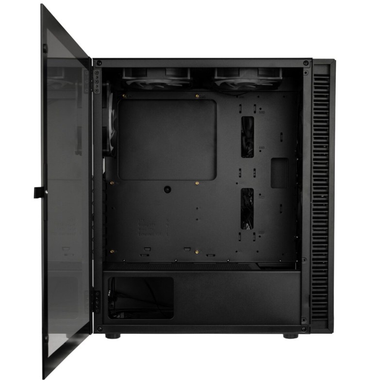 Kolink Observatory HF Glass ARGB Midi Tower Case - Black with 6 ARGB Fans (3x140mm & 3x120mm)