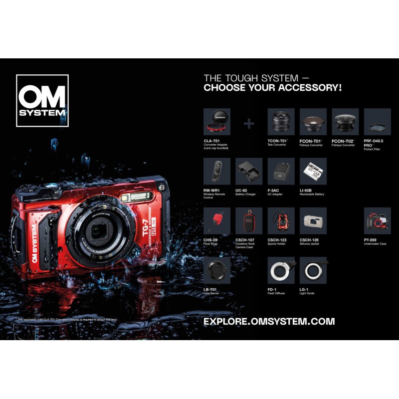 Olympus OM-System TG-7 Black - TG-7 - Waterproof Rugged Compact Camera — Buy in Cyprus with Fast Delivery