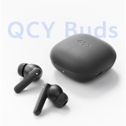 QCY Buds Blue - QT43 - TWS Earbuds, 10mm Dynamic Drivers, Wind Noise Reduction, IPX4, 35h Total Playtime