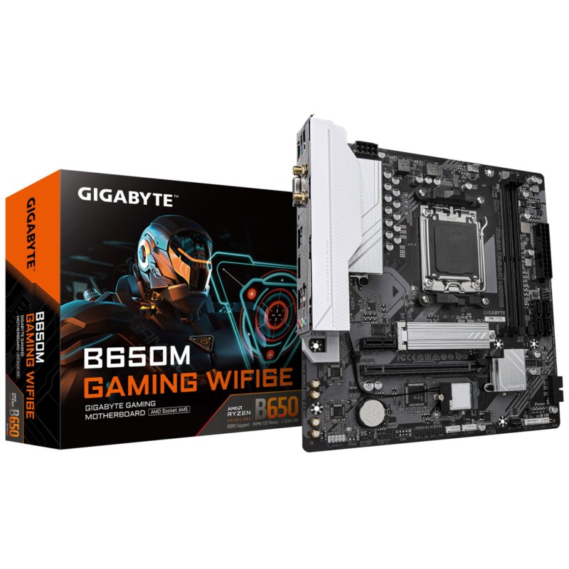 GIGABYTE GA-B650M GAMING WIFI6E - AM5 Micro-ATX Motherboard - B650, DDR5, 4x DIMM (Up to 256GB), Wi-Fi 6E