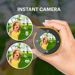 Kodak Memo Shot ERA - ERA - 2-in-1 Instant Camera and Photo Label Printer, Yellow (Includes 1 Roll)