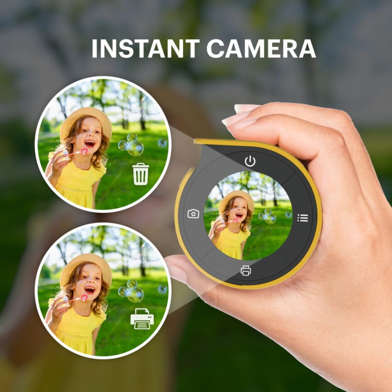 Kodak Memo Shot ERA - ERA - 2-in-1 Instant Camera and Photo Label Printer, Yellow (Includes 1 Roll)