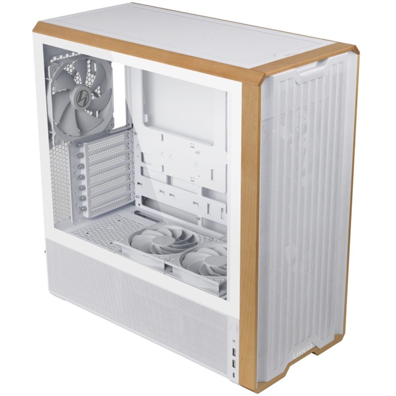 Lian Li LANCOOL 217 White - LANCOOL 217 - ATX PC Case, 5 Fans, Wood Accent — Buy in Cyprus with Fast Delivery