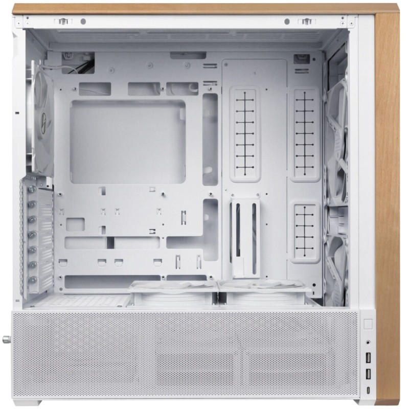 Lian Li LANCOOL 217 White - LANCOOL 217 - ATX PC Case, 5 Fans, Wood Accent — Buy in Cyprus with Fast Delivery