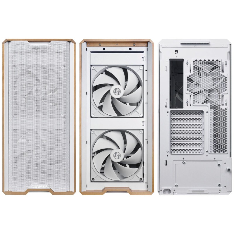 Lian Li LANCOOL 217 White - LANCOOL 217 - ATX PC Case, 5 Fans, Wood Accent — Buy in Cyprus with Fast Delivery