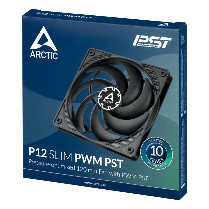 Arctic P12 Slim PWM PST - P12 Slim PWM PST - (120mm slim case fan, 15mm thick, PWM, high static pressure)