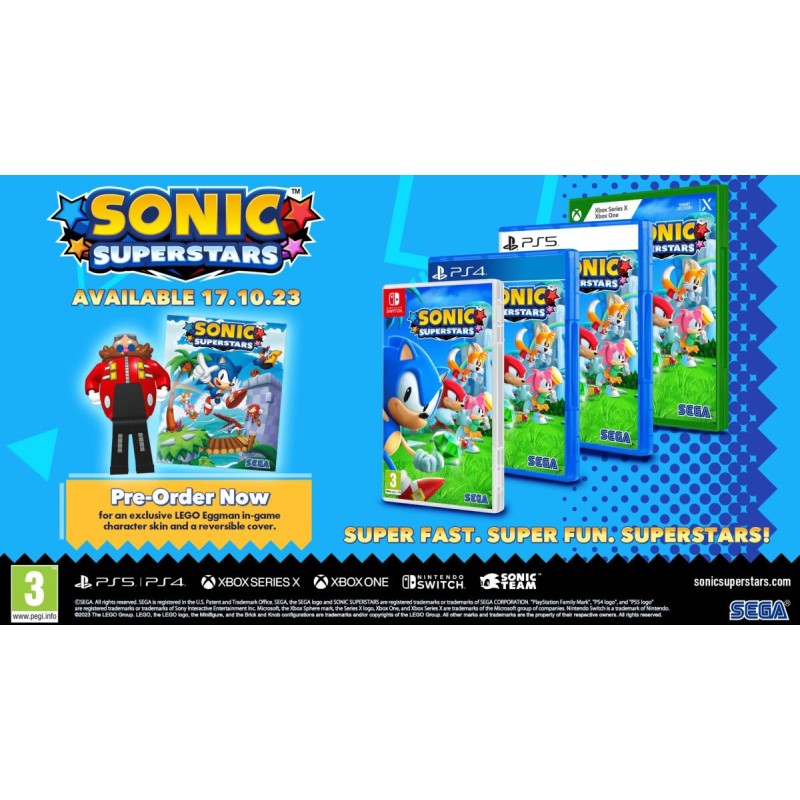 Sonic Superstars - PS4 - Physical Disc, Pre-Order Bonus LEGO Eggman, Reversible Cover — Buy in Cyprus with Fast Delivery