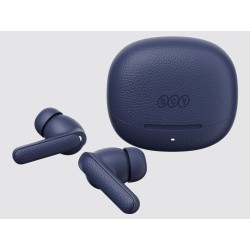 QCY Buds ANC Blue - HT15 - 45dB ANC, TWS Earbuds, 35h, 5 Mic ENC, ear-canal adaptive tech, leather case