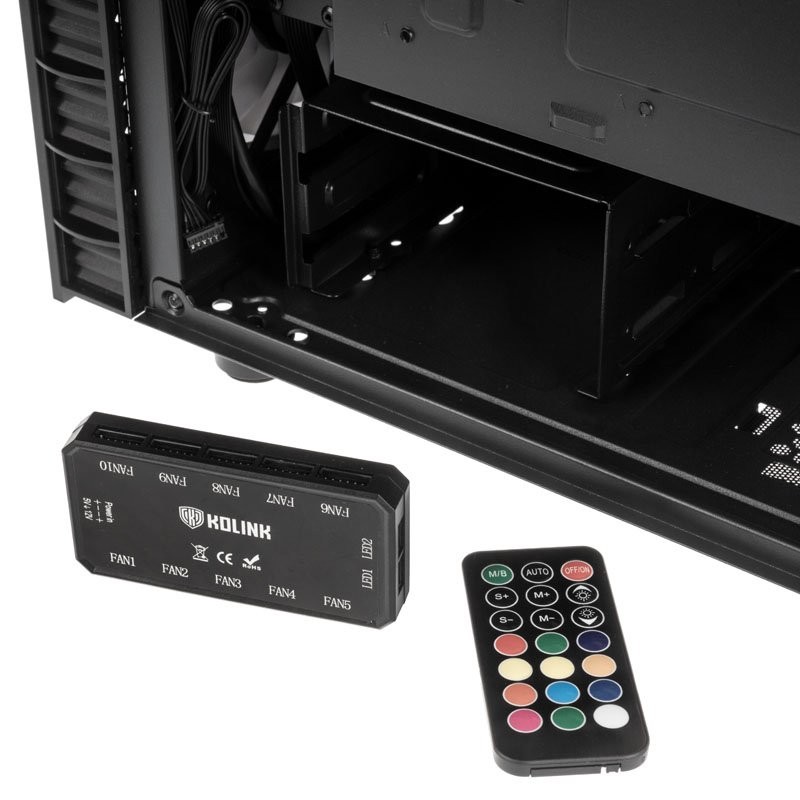 Kolink Observatory Lite RGB Midi-Tower - Tempered Glass - Black — Buy in Cyprus with Fast Delivery