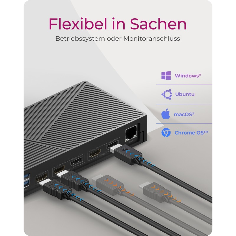 D Dockingtation 4x USB-A 2x USB-C 2x HDMI DisplayPort ICY BOX Black — Buy in Cyprus with Fast Delivery