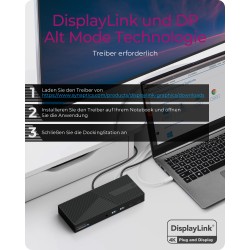 D Dockingtation 4x USB-A 2x USB-C 2x HDMI DisplayPort ICY BOX Black — Buy in Cyprus with Fast Delivery