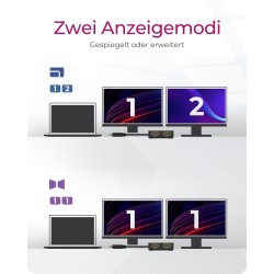 ICY BOX Splitter 2xHDMI to USB (BU-ST) + USB to USB-C (BU-ST) Adapter - BU-ST - (Black, 4K@30Hz)