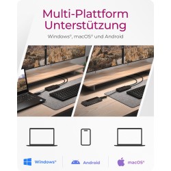 ICY BOX Splitter 2xHDMI to USB (BU-ST) + USB to USB-C (BU-ST) Adapter - BU-ST - (Black, 4K@30Hz)