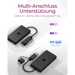 ICY BOX Splitter 2xHDMI to USB (BU-ST) + USB to USB-C (BU-ST) Adapter - BU-ST - (Black, 4K@30Hz)