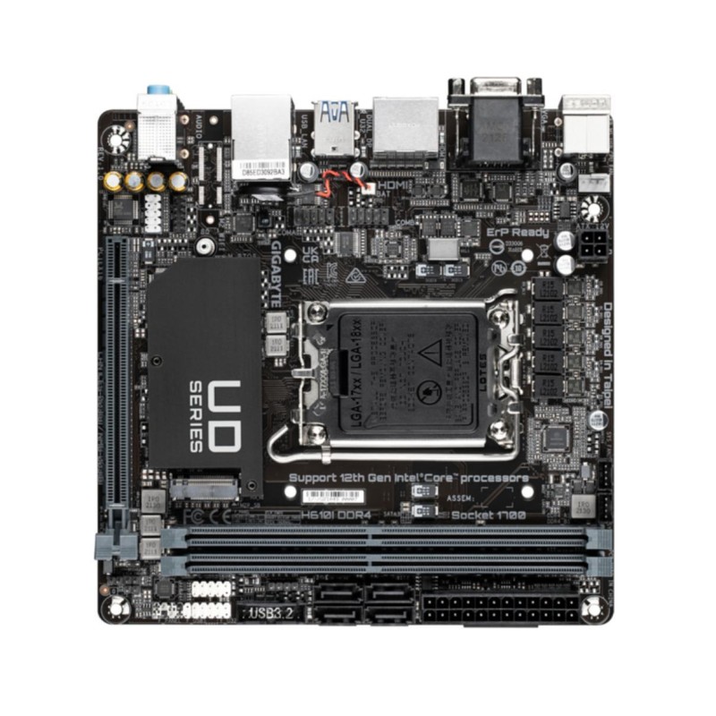 Gigabyte GA-H610I - LGA1700 Mini-ITX Motherboard - DDR4, 2x DIMM, 64GB Max — Buy in Cyprus with Fast Delivery
