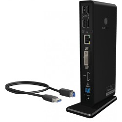 ICY BOX IB-DK2241AC USB 3.0 11-in-1 Docking Station - IB-DK2241AC - Black — Buy in Cyprus with Fast Delivery