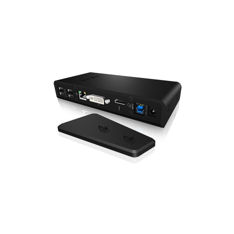 ICY BOX IB-DK2241AC USB 3.0 11-in-1 Docking Station - IB-DK2241AC - Black — Buy in Cyprus with Fast Delivery