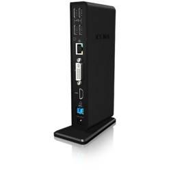 ICY BOX IB-DK2241AC USB 3.0 11-in-1 Docking Station - IB-DK2241AC - Black — Buy in Cyprus with Fast Delivery