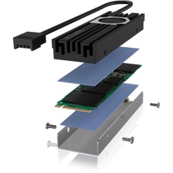 BOX Heat Sink for M.2 SSD IB-M2HSF-703 - Black, Grey - 2 cm fan diameter, 10000 RPM — Buy in Cyprus with Fast Delivery