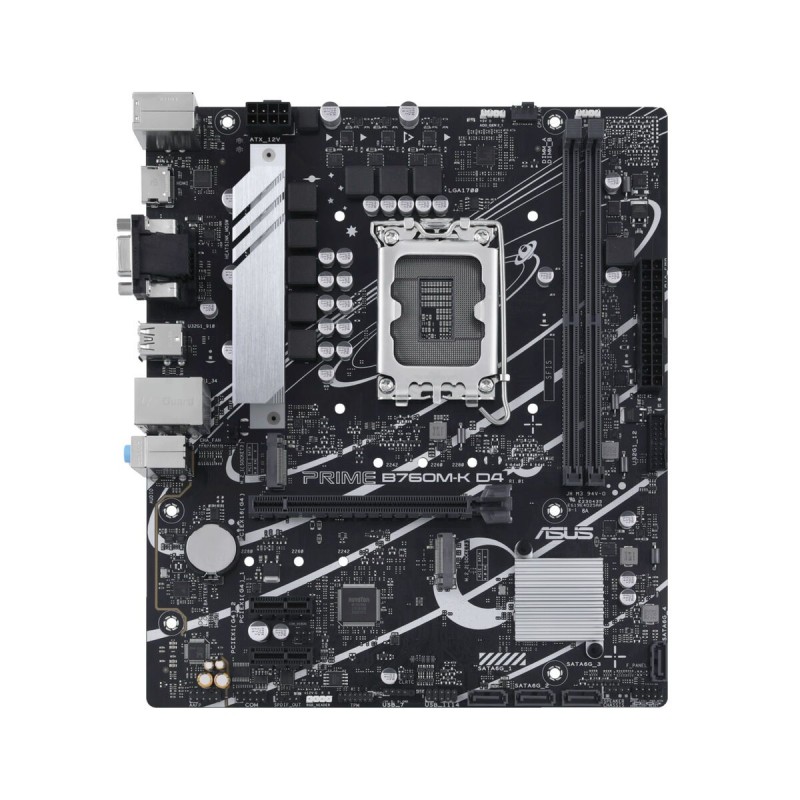 ASUS PRIME B760M-K D4 - LGA1700 Micro-ATX Motherboard, Intel B760, DDR4 64GB, 2x M.2, 4x SATA