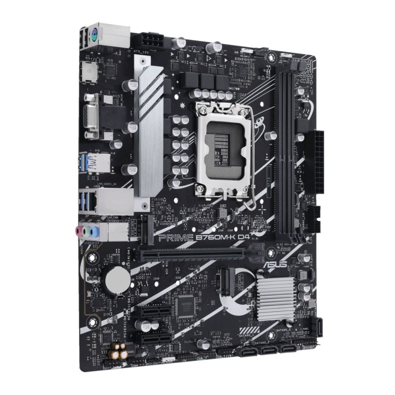 ASUS PRIME B760M-K D4 - LGA1700 Micro-ATX Motherboard, Intel B760, DDR4 64GB, 2x M.2, 4x SATA