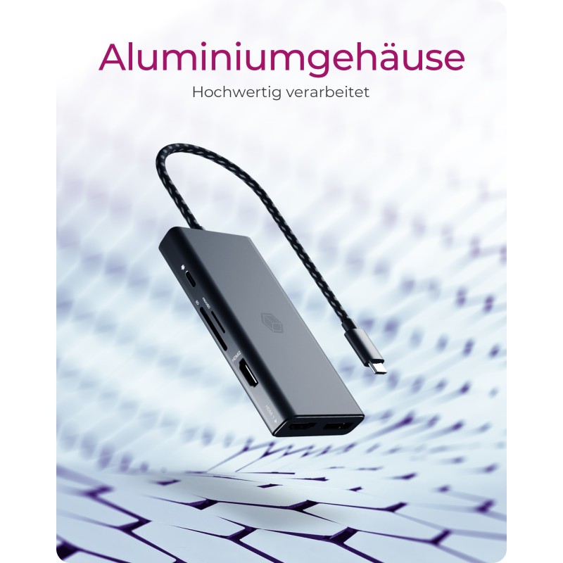 ICY BOX IB-DK4011-CPD USB-C 9-in-1 PD Docking Station - IB-DK4011-CPD - Black — Buy in Cyprus with Fast Delivery