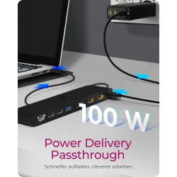 ICY BOX IB-DK2116-C USB-C 11-in-1 PD DockingStation - IB-DK2116-C - Black — Buy in Cyprus with Fast Delivery