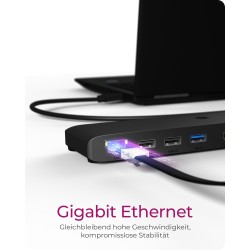 ICY BOX IB-DK2116-C USB-C 11-in-1 PD DockingStation - IB-DK2116-C - Black — Buy in Cyprus with Fast Delivery