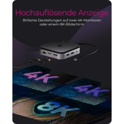 ICY BOX IB-DK408-C41 USB4/Thunderbolt 4 7-in-1 PD 60W Docking Station - IB-DK408-C41 - Anthracite