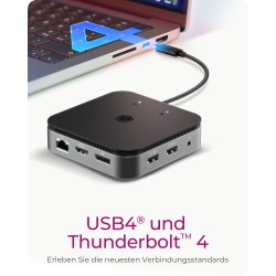 ICY BOX IB-DK408-C41 USB4/Thunderbolt 4 7-in-1 PD 60W Docking Station - IB-DK408-C41 - Anthracite