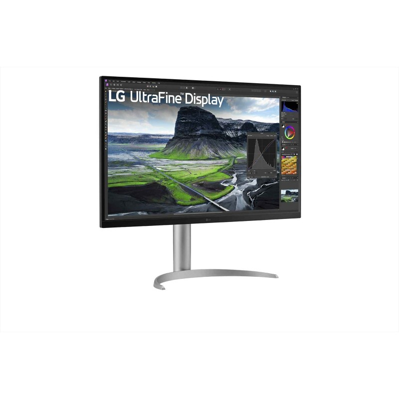 LG UltraFine Monitor - 32UQ850V-W - 80cm 32' (3840x2160) 16:9 4K IPS 5ms 60Hz HDR400 HDMI DP USB-C Speaker Pivot Silver