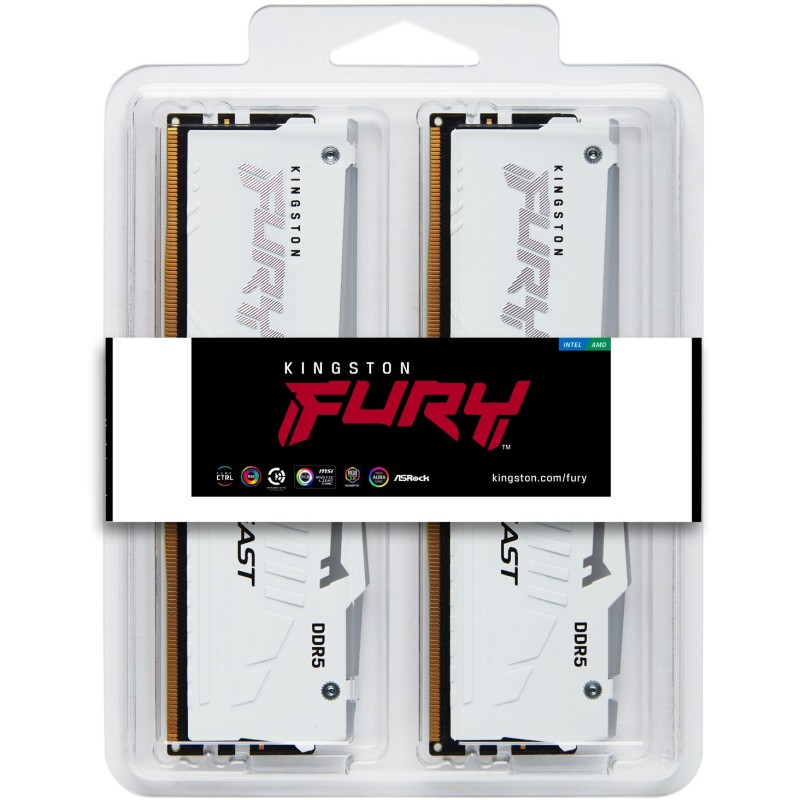 Kingston 64GB 6000MT s DDR5 CL30 DIMM Kit of 2 FURY Beast White RGB EXPO — Buy in Cyprus with Fast Delivery