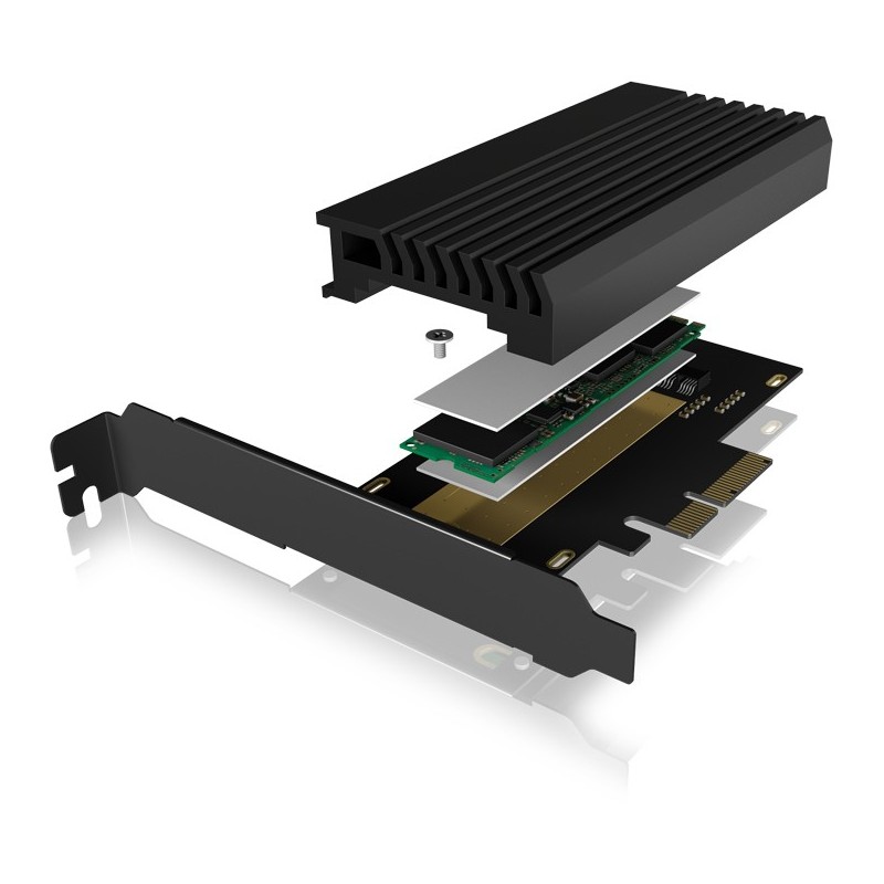 PCI Express Card (x4) to 1x M.2 NVMe 2280 2260 2242 with Heatsink - RaidSonic — Buy in Cyprus with Fast Delivery
